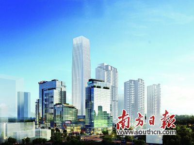 中山市创新创业金融街落户东区盛景尚峰紫马奔腾项目(效果图)。