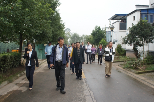 在新津縣烽火村參觀農民新居