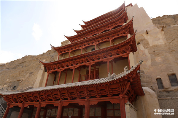 敦煌莫高窟景观。(中国台湾网 刘燕莱 摄)