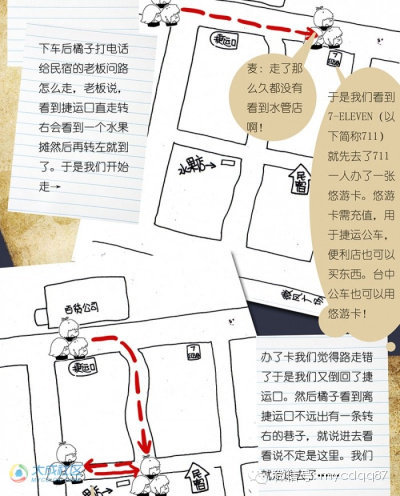 手绘版成都-台湾吃喝游地图