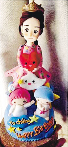 林志玲收到女神蛋糕,因她依然是大家心目中的女神。(微博图片)