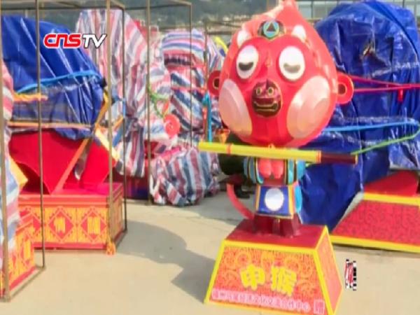 福州马尾35组花灯送马祖两马同春闹元宵