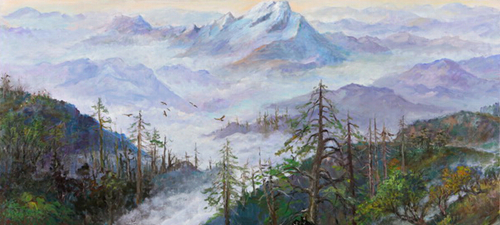 林智信油画—南投县玉山 林智信油画—南投县玉山