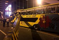 台湾游览车又传意外!撞断陆桥限高横梁 多名学生受伤