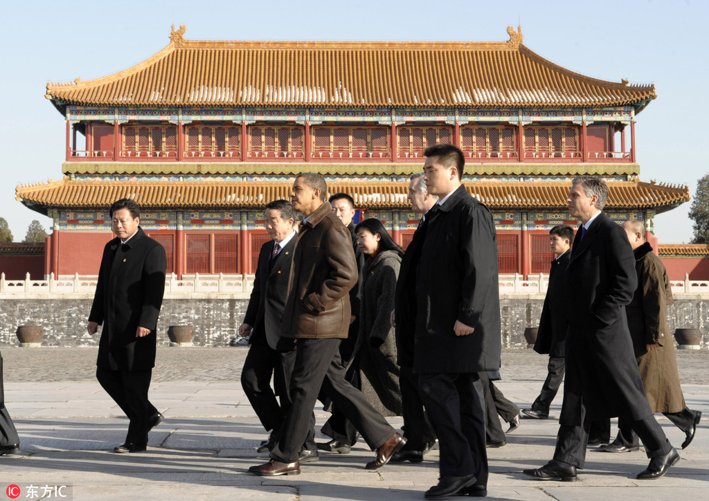 美国总统奥巴马参观北京故宫 美国总统奥巴马参观北京故宫