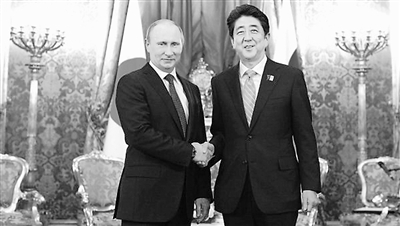 普京和安倍 来源:观察者网 普京和安倍 来源:观察者网