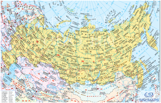 图1:俄罗斯地图图片