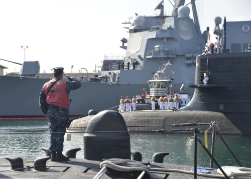 日本海上自卫队最先进苍龙级潜艇白龙号(SS 503)访问珍珠港。