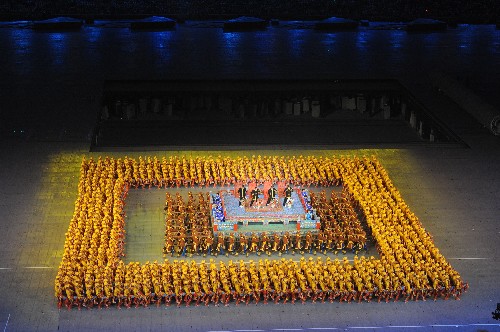 8月8日,第29届夏季奥林匹克运动会在北京国家体育场隆重开幕。这是开幕式现场。 新华社记者杨磊摄