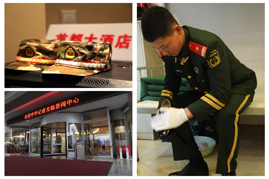 探访两会住地武警:平均年龄22岁 为节俭标准间改为8人间 探访两会住地武警:平均年龄22岁 为节俭标准间改为8人间