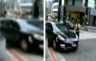 保时捷“大使”座车在台违停 保时捷“大使”座车在台违停