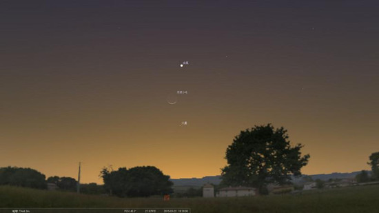 台湾22日将能看到“双星夹月”天文奇景(图)