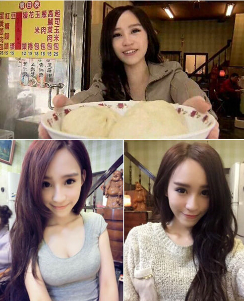 台湾"最美包子妹"爆红,93年学生妹热裤卖包子。(网络图) 台湾"最美包子妹"爆红,93年学生妹热裤卖包子。(网络图)