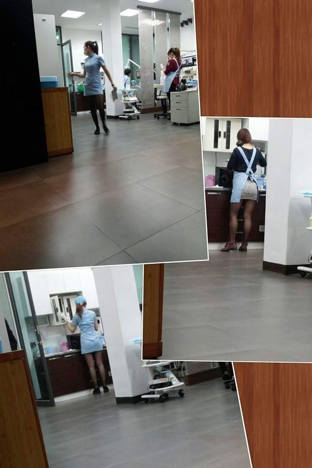 台中牙医诊所网络爆红 女员工修长美腿曲线毕露(图) 台中牙医诊所网络爆红 女员工修长美腿曲线毕露(图)