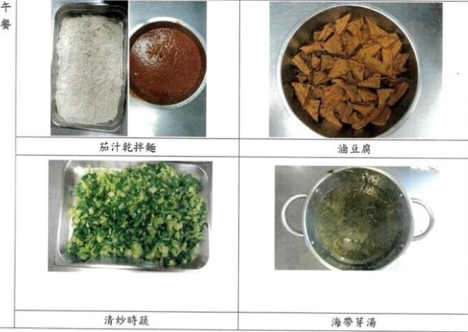 台北市议员洪健益出示老人公寓餐食，菜色差营养又不均衡。（图片来源：台湾《联合报》）