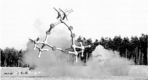 TATP分子结构和爆炸现场