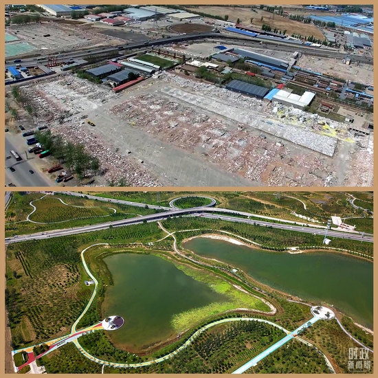△北京大兴区黄村镇狼垡地区改造前后对比图。(总台央视记者贾林提供)