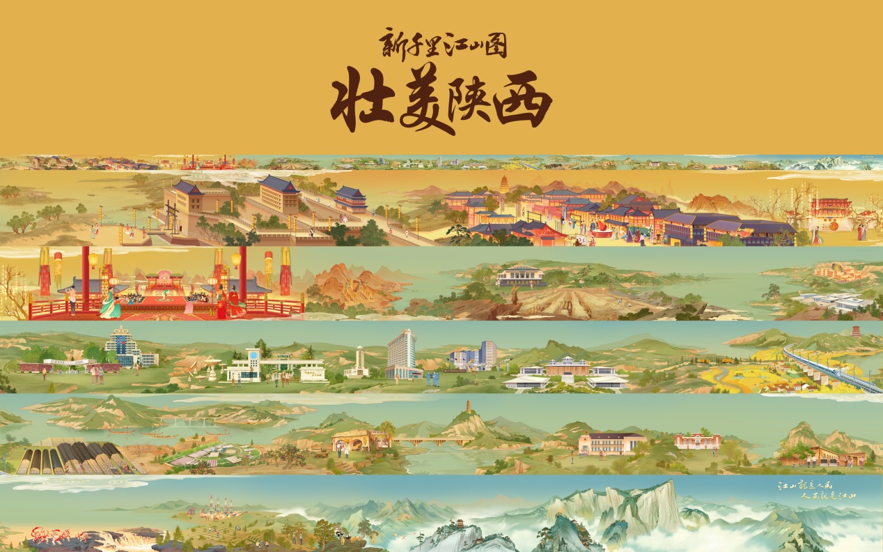 壮美三秦,一图尽览!这幅14米长卷,被陕西历史博物馆收藏