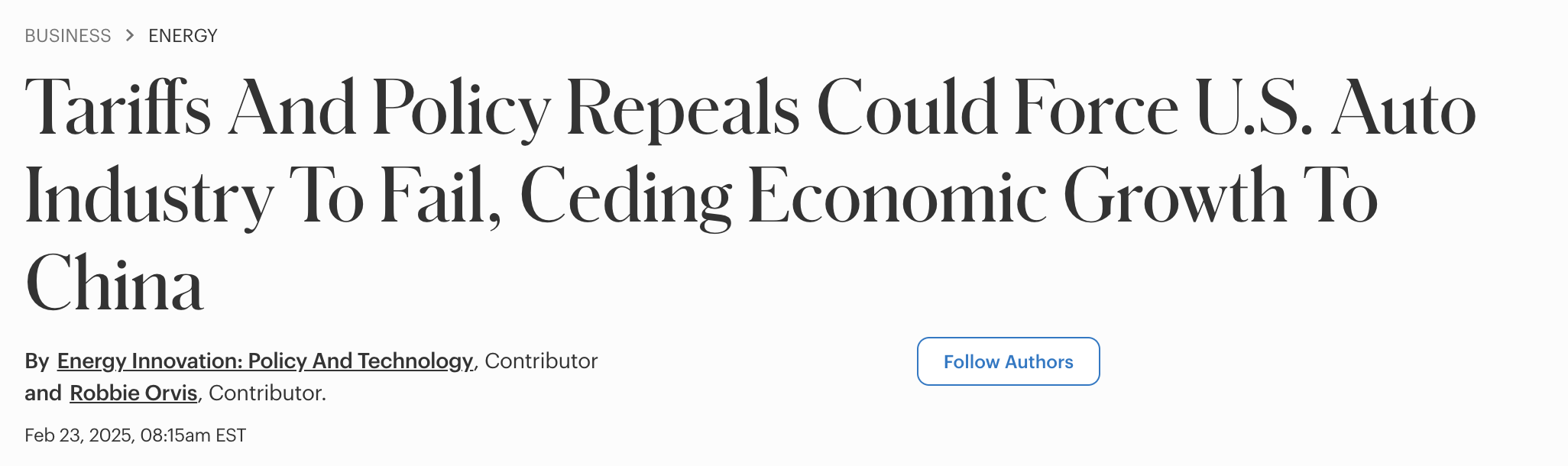 全球媒体聚焦| 美关税政策或将导致美国汽车工业失败_时政要闻_中国台湾网