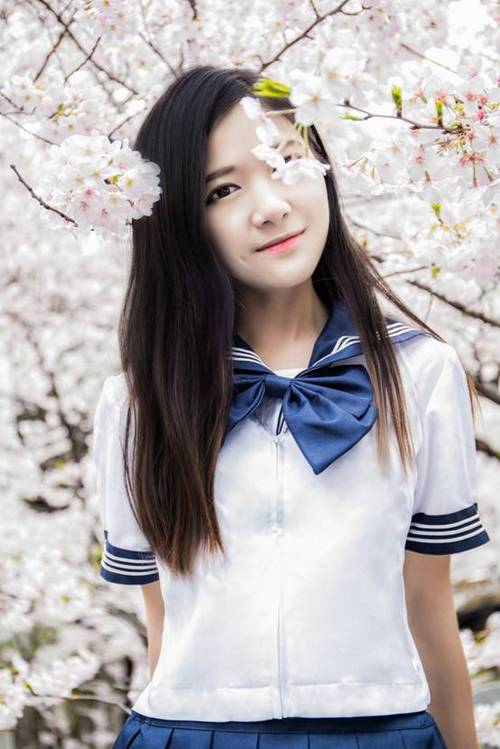 组图:中国梨涡少女获封日本最美樱花女神