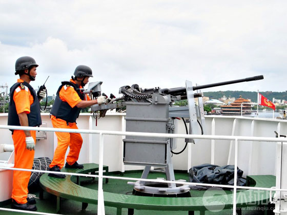 资料图:台湾当局派军舰开赴台渔船出事海域。