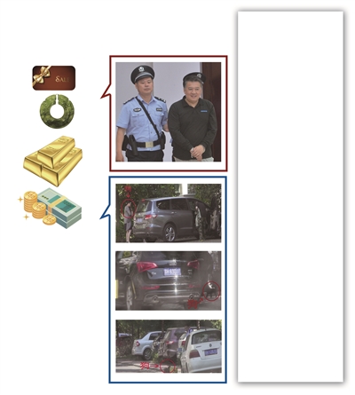 进入法庭时,曹兴龙面带微笑。 朱鼎兆 摄