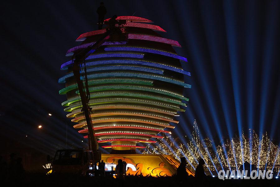 北京APEC会标亮灯 北京APEC会标亮灯