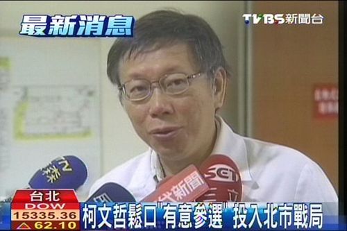 挺陈水扁医师柯文哲首度松口有意参选台北市长