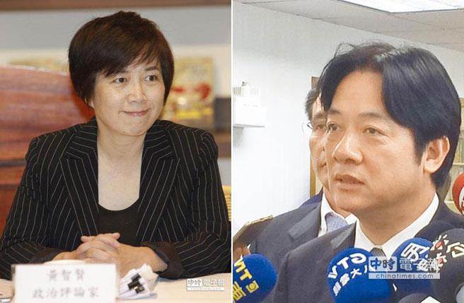 黄智贤在脸谱网抨击，赖清德被豢养成无法可管的土皇帝，民主早已结束。（中时报系资料照片）