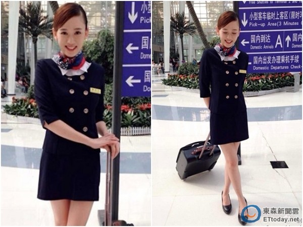 陈乔恩空姐服饰，美腿获得大众称赞