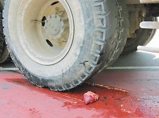 车祸现场有颗心吓坏众人 受伤嬷:刚买的猪心