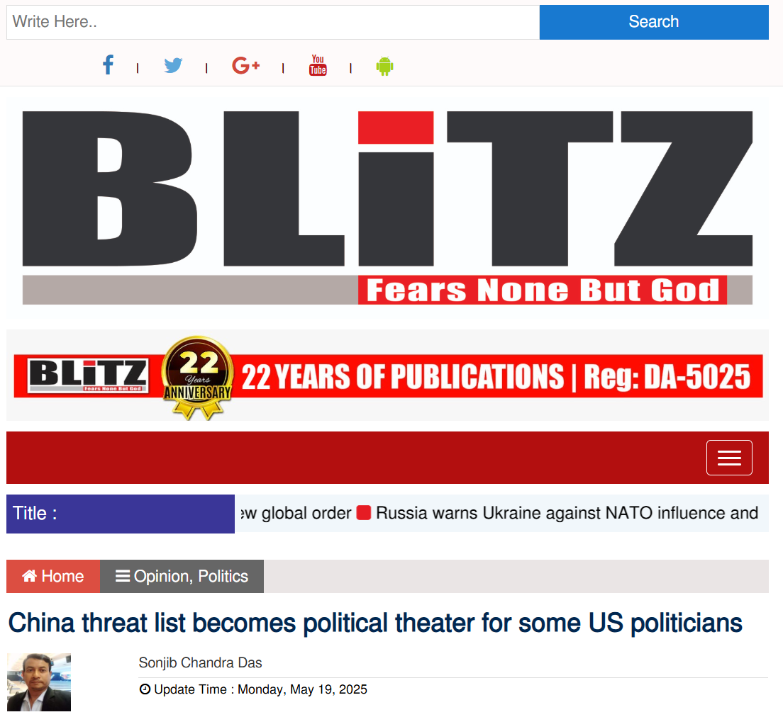 外媒:美国列出的“中国威胁清单”越来越荒唐_fororder_图片1