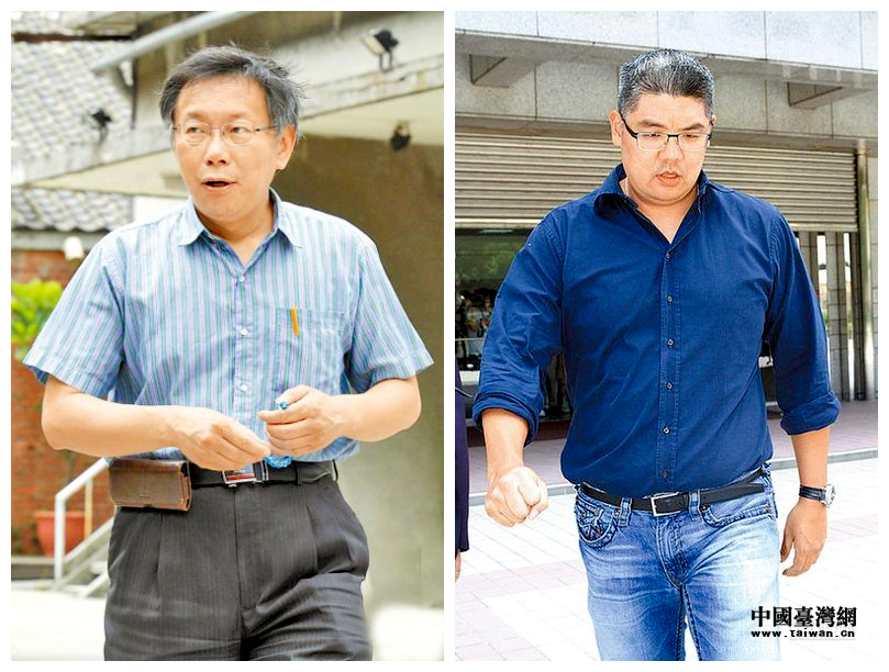 柯文哲在民调中数次超过蓝营头号"种子选手"连胜文.(台湾网合成图)