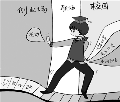 > 正文漫画:雷叶婷     近3年来,留学生学成归来寻求就业机会与创业