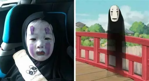 刷爆朋友圈的"无脸男"小朋友卸妆后竟然是这样(图)